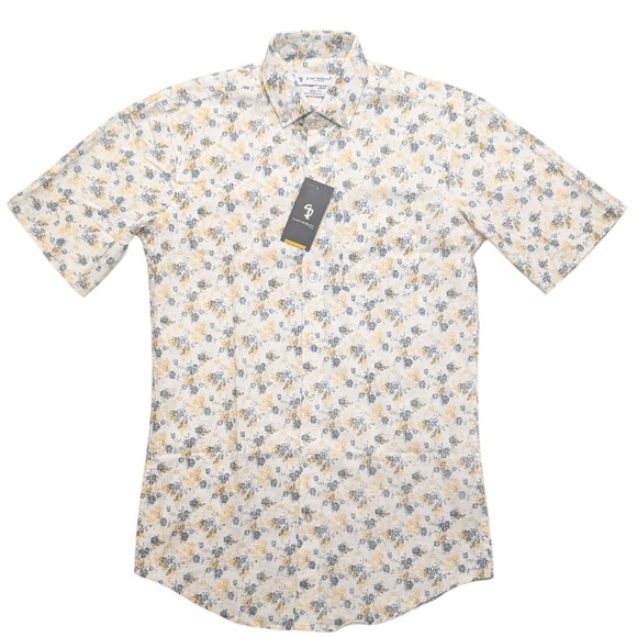 Shaftesbury London Other - NWT Shaftesbury London Button Down Mens 15 White Blue Floral Slim Fit Non-Iron